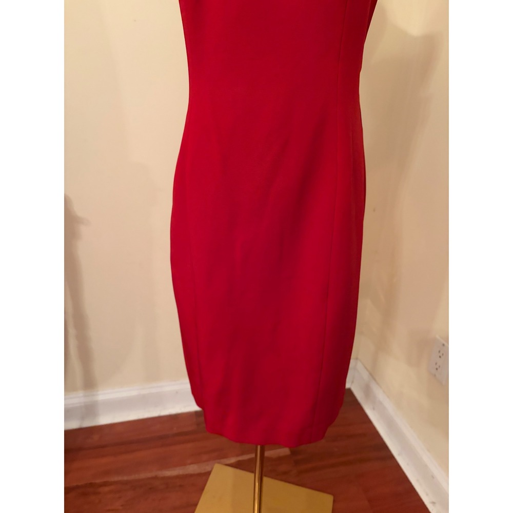 Reiss Zaira Bodycon Dress Crimson Red Halter Cocktail 6 NEW - Picture 7 of 10